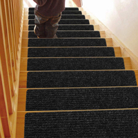Tapis antidérapant en polyester écologique pour marches d'escalier, adhésif, vente chaude