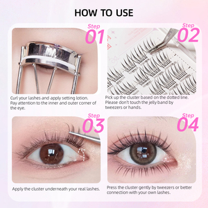 ขนตาปลอมแบบติดเอง Yelix Glue Free Self Adhesive Cluster Lashes 42 ช่อ รุ่น Sunflower Extensions ขนตา PBT แบบเพิ่มวอลลุ่ม ชุด DIY ทำเอง - Product Image 5