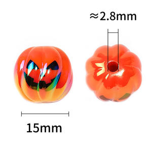 Fábrica Atacado 15mm Halloween Beaded Pulseira DIY Cadeia Do Telefone Móvel Pintado À Mão Abóbora Fantasma Acrílico Mão Desenhada Beads - Product Image 3