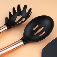 Kingwise Meilleure vente Ensemble de cuisine en nylon antiadhésif 7 pièces durable en acier inoxydable or rose Tourneurs à main Pâtes Accessoires de cuisine