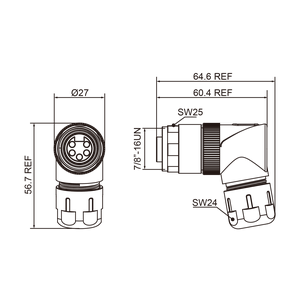 Cable Solenoid f Power Ethernet Electrical Cable <b>Terminal</b> Connector Plugs Pins - Product Image 6