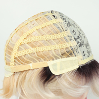 Peluca corta de dos tonos al por mayor de fábrica, peluca rubia con corte pixie y reflejos, pelucas rizadas naturales con flequillo lateral para mujer
