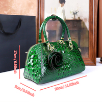 Tas Selempang Wanita Mewah Bertekstur Kulit Buaya Vintage, Model Bantal, Dilengkapi Resleting