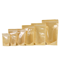 Sachet d'emballage alimentaire personnalisé en papier kraft imprimé, résistant à l'humidité, réutilisable, avec fermeture éclair, fenêtre transparente, étanche, pour sucettes, en PE