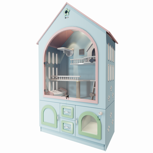 Muebles para Mascotas de Madera Maciza, Cama para Mascotas con Ventana de Acrílico, Múltiples Compartimentos, Casa para Perros y Gatos, Arenero, Jaula de Lujo para Gatos, Codon - Product Image 4