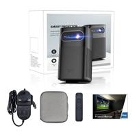 Mini projecteur M1 portable, intelligent, commandé par la voix, pour cinéma maison, utilisation en extérieur, technologie DLP ultra-claire 1080P, 3000 lumens ANSI
