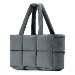 New Custom Large Gym Shop Fashion Quilted Puffy <b>Handbag</b> Lightweight Satchel Purse Zipper Work <b>Travel</b> Puffer Tote Bag for Women - Product Image 2