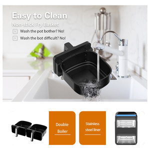 9L Up + bottom Duplo Aquecimento Digital Air Fryer com Janela Visível Pequeno Aparelho De Cozinha Display Colorido Smart Air Fryer - Product Image 5