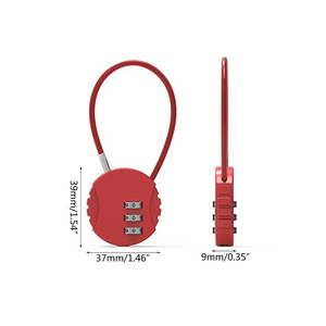 Candado de cable redondo portátil – Candado de contraseña duradero de aleación de zinc para mochilas escolares y estuches de lápices - Product Image 4