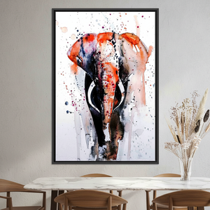 Elegant Tempered Glass Elephant Canvas: Modern Animal Print Art,<b>BLACK</b> <b>FRAMED</b> CANVAS - Product Image 3