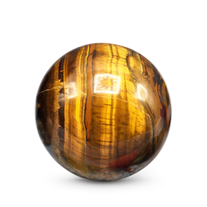 Curación con cristales - Esfera/bola de piedra ojo de tigre dorada natural - 3.5 pulgadas (8.75 cm) de diámetro y 880 g (1.94 lb) - Product Image 2