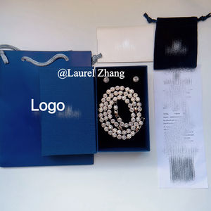 Romantique Plein Diamant Ange Ensemble Rond Bijoux Zircon Diamant Eau Diamant Ensemble dans Petit Collier Boîte Fête Cadeau De Noël - Product Image 2