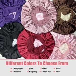 Gorro de Dormir de Seda Personalizado con MOQ Bajo, Gorro de Seda Suave de Doble Capa para Mujer, con Correa Larga para Atar - Product Image 4