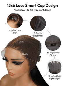 Perruque <span class=keywords><strong>Cheveux</strong></span> Humains Châtain Brun avec Mèches <span class=keywords><strong>Caramel</strong></span> HD 13x6 Ondulée Lâche Sans Colle Haute Densité avec Ligne de <span class=keywords><strong>Cheveux</strong></span> Améliorée - Product Image 6