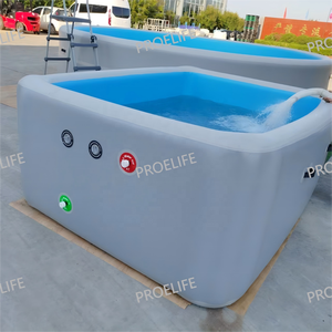 PROELIFE-<span class=keywords><strong>Piscine</strong></span> Gonflable Rectangulaire Pliable de Stockage de Taille Personnalisée de 1/1 m de Hauteur, 20cm d'Épaisseur, Dropstich + Matériau PVC, 1 An - Product Image 3