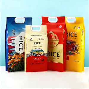 Saco de Arroz Personalizado 5kg 10kg 15kg Embalagem de Arroz com Fundo Plano Saco de Plástico Não Tecido de Nylon para Grãos - Product Image 2