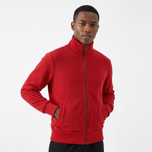 Men Stand Collar Fleece Jacket Men's Full <b>Zip</b> Polar Fleece Jacket with Elastic Cuff Casual Wear in Plus Size - Product Image 1