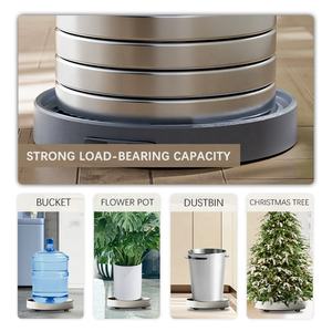 360 <span class=keywords><strong>support</strong></span> de <span class=keywords><strong>support</strong></span> de plante en plastique robuste rotatif maison jardin plateau de Pot de fleur amovible avec roues - Product Image 4