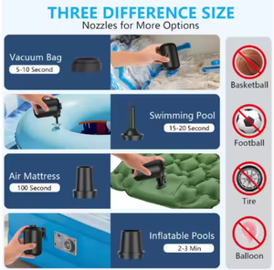 Compresor <span class=keywords><strong>de</strong></span> Aire Portátil, Mini Bomba <span class=keywords><strong>de</strong></span> Aire Manual Compacta, para Acampar al Aire Libre, Inflable, 3600mAh, 30-50 PSI, Plástico Resistente - Product Image 6