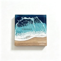 Sous-verre en résine YINHAO motif vague océanique, support de tasse en céramique, dessous de verre décoratif pour tasses à café et sets de table