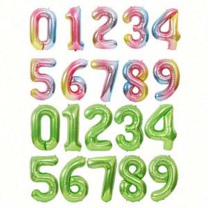 Decoración para Fiestas de Cumpleaños y Bodas, Artículos para Baby Shower, Globos de Papel Metálico Plateado con Número Dorado de 16 Pulgadas - Product Image 2