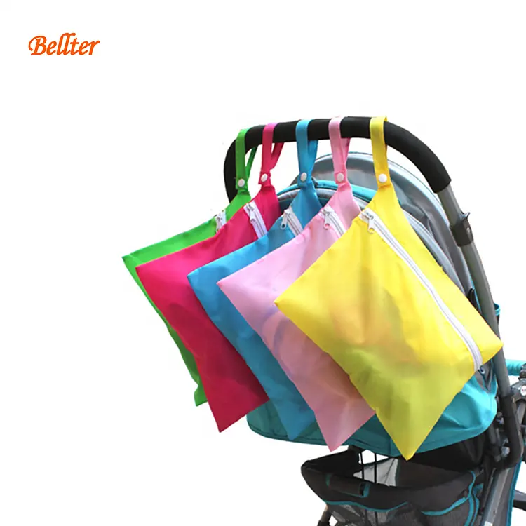 Waterproof Pocket Bag for Carriage,Stroller Popular Baby Diaper Wet Bag with Ziapper