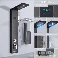 Colonne de douche murale Holmine SP-1 pour hôtel et spa, avec système de massage et mitigeur électrique, finition chrome brossé