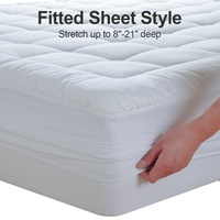 Couvre-lit blanc de taille personnalisée moelleux, surdimensionné luxe 100% couette massage sur-matelas et protège-matelas