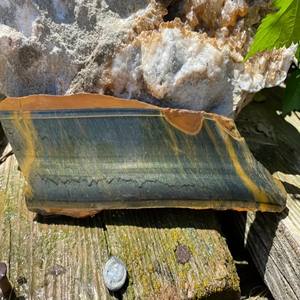 <b>New</b> Arrival Polished <b>Healing</b> Crystal Slice Slab Eco-Friendly Irregular Shape tiger Eye Stone Slice for Decoration - Product Image 4