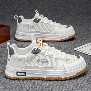 Zapatillas de Deporte Ligeras de Malla con Cordones para Hombre, Transpirables, con Suela Gruesa, que Aumentan la Altura, Antideslizantes, Casuales, para Otoño y Verano - Product Image 2