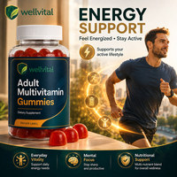 Vente en gros de gommes multivitaminées sans gluten pour adultes, marque privée, pour l'énergie et le soutien nutritionnel