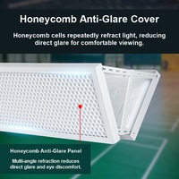 Éclairage LED anti-éblouissement pour terrain de badminton, grille en nid d'abeille, 80W, type bande longue intérieure, lampe suspendue sans ombre pour l'éclairage des terrains