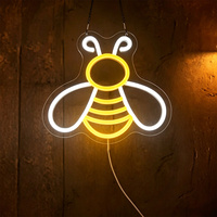 Lampu Neon Silikon Lebah Kuning Cerah Keren, Lampu LED Kustom untuk Ruang Gaming, Pengaturan PC, dan Streaming dengan Koneksi USB