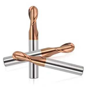 Bán Trực Tiếp Nhà Máy R0.5-R2 * 50L Carbide 2 Sáo End Mill Rắn Bán Kính End Phay Cutter HRc55 Bóng Mũi End Mill