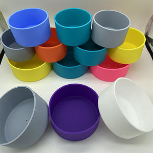 Funda Protectora de Silicona para Vasos, Aislamiento Térmico, Antideslizante, Portavasos de Viaje, Color Sólido, Apto para Lavavajillas, Plástico - Product Image 1