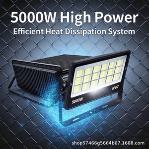 ไฟสปอร์ตไลท์ LED 5000W IP67 ชิป COB สำหรับภายนอกอาคาร ลำแสงกว้าง ตัวเรือนอะลูมิเนียม ความสว่างสูง ติดตั้งบนพื้นผิว - Product Image 2