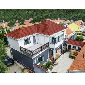 Basit çelik yapı villa ev tedarikçileri çevre dostu prefabrik lüks çelik villa