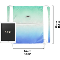 Sac à dos imperméable à cordon de serrage, motif personnalisé, avec poche avant zippée, imprimé dégradé, sac de sport pour marathon et gym