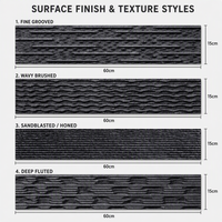 Revêtement mural en ardoise noire naturelle effet cascade 60x15cm, panneaux de pierre empilés ciselés pour murs décoratifs intérieurs et extérieurs, cascades
