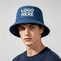 Chapeau Bob en Coton à Bord Large et Plat, Logo Brodé 3D Personnalisé, Chapeau de Soleil d'Été pour la Plage, Unisexe