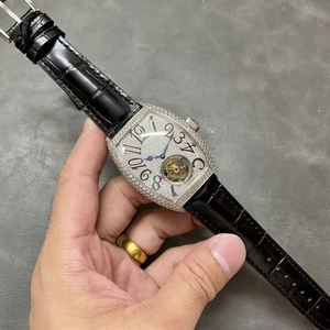 Montre mécanique automatique de luxe personnalisée pour hommes, avec tourbillon, moissanite et zircon, cadran en forme de barillet, pour montres de sport – Vente en gros - Product Image 6