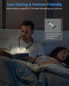 Glocusent Nâng Cấp Trọng Lượng Nhẹ Linh Hoạt Xách Tay 1000MAh Có Thể Sạc Lại 3 Màu Thay Đổi Độ Sáng Mắt Chăm Sóc <span class=keywords><strong>LED</strong></span> Cổ Đọc Sách Ánh Sáng - Product Image 5