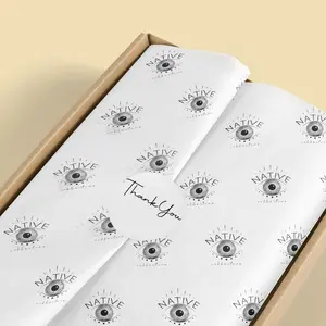 Kertas Tisu Pembungkus Hadiah Cetak Logo Merek Emas Kustom untuk Pengemasan