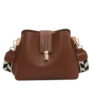 Tas bahu desainer tas tangan mewah buatan tangan dompet kulit warna Jahit Dompet selempang wanita