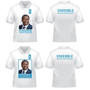 Togo 100% Cotton Knitted Plain <strong>Shirt</strong> Election Custom Cheap O-neck Campaign Printed 150 Gsm <strong>White</strong> <strong>T</strong> <strong>Shirt</strong> <strong>Cap</strong> Flag Scarf - Product Image 6