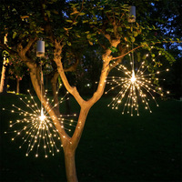 LED Hängende Feuerwerkslichter 8 Modi Solarbetrieben mit Fernbedienung Timer IP65 Wasserdicht für Garten Party Außendekoration