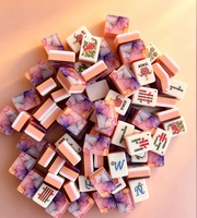 Ensemble de 160 tuiles de Mahjong américaines de luxe modernes en acrylique multicolore à 4 couches, portable, écologique, cadeau de collection pour