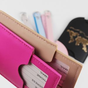 Juego de Etiquetas de Equipaje de Cuero PU con Patrón Geométrico Personalizado, Porta Pasaportes de Lujo, Moderno, Impermeable y Ecológico, Suave, para Bodas - Product Image 5