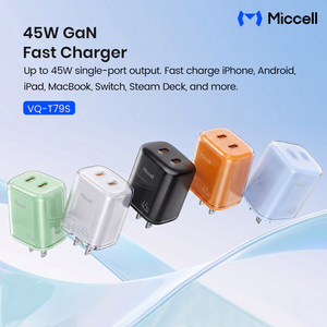 Miccell 45W GAN ที่ชาร์จโทรศัพท์มือถือ2 Type-C พอร์ตชาร์จเร็วออกแบบอะแดปเตอร์สำหรับ Xiaomi iphones - Product Image 2