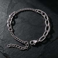 Hochwertiges Handgefertigtes Original-Farbiges Edelstahl-Kettengliederarmband Verstellbares Individuelles Design Trendiger Einfacher Alltagsschmuck